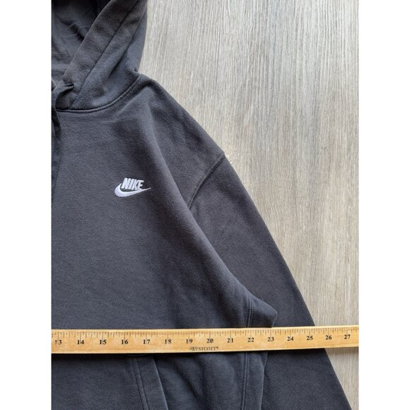 Rare Vintage Y2K Nike Swoosh Black Hoodie Sports Streetwear Gym Run Medium Yoga - Picture 7 of 8